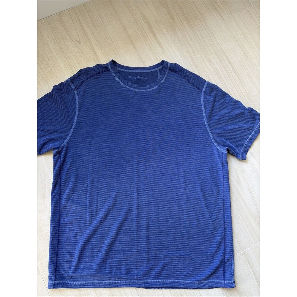 Tommy Bahama Reversible Flip Tide Islandzone T-Shirt Mens XL Blue Coolmax Golf T